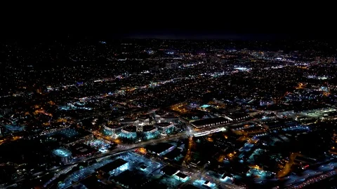 Aerial view of the 405 highway intersection Los Angeles 動画素材 102906658