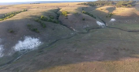 Aerial View. 4К Flight over the beautiful hills Stock Footage 73383795