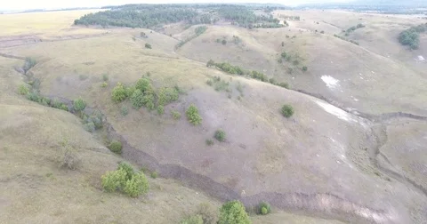 Aerial View. 4К Flight over the beautiful hills Stock Footage 73904473