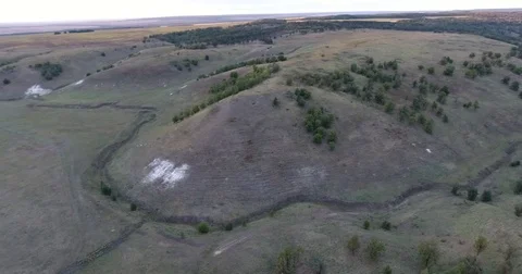 Aerial View. 4К Flight over the beautiful hills. Panorama Stock Footage 73936164