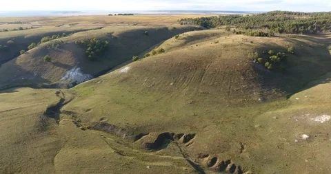 Aerial View. 4К Flight over the beautiful hills and forest Stock Footage 87167353