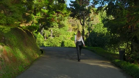 Aerial View 4K: Harmony in Motion - Model Blends with Batumis Botanicals Stock Footage 293548804