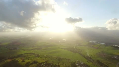 AERIAL VIEW: 4k Magical drone footage of African mountain agriculture farmland l Видео 199617792