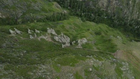 Aerial View 4k Tranquility Relaxation nearli Mushroom Rock Stock-Footage 247355375