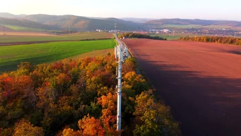 Aerial view on 5G mobile cell signal antenna Stock Footage 219422817