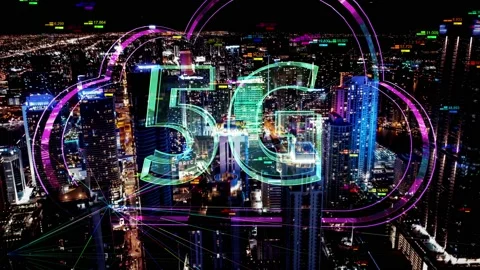 Aerial view 5G technology concept Hyperlapse, Cloud computing technology Stock Footage 113192314
