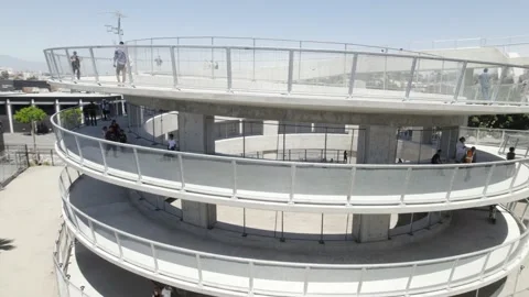 Aerial View of 6th St Viaduct Bridge in Los Angeles, Grand Opening Stock Footage 201044221
