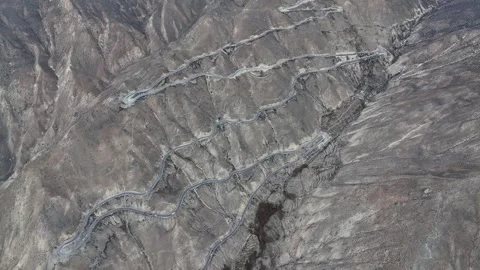 Aerial view of the 72 Turns of the Nujiang River in Basu County, Tibet on G318 Stock Footage 306856499