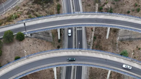 Aerial view of A5 highway interchange in Cascais, Portugal. Stock Footage 344956007