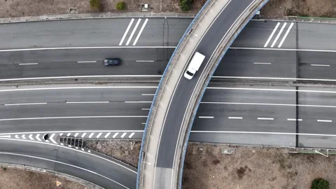 Aerial view of A5 highway interchange in Cascais, Portugal. Stock Footage 344956088