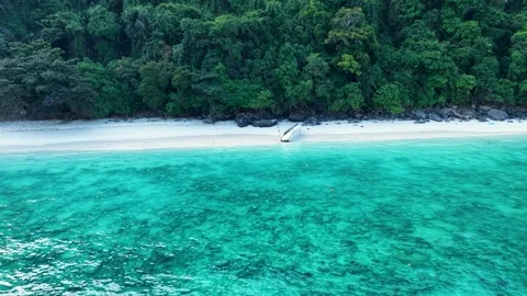 Aerial View of Abandoned Boat on Monkey Beach, Phi Phi Island Stock-Footage 331010866