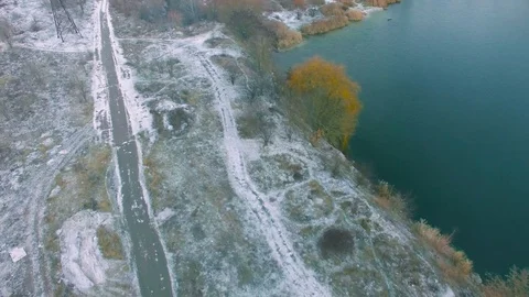 Aerial view on abandoned quarry Video stock 70366576