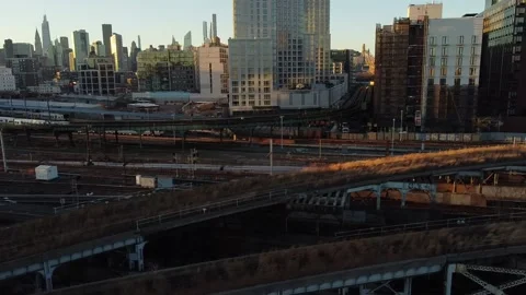 Aerial view of abandoned train rails 動画素材 144841377
