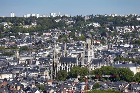 Aerial view of the Abbatiale Saint-Ouen in Rouen Stock Photos
