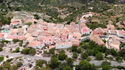 Aerial view of Abdet small village and Guadalest Valley in Alicante, Spain 库存影片 123728935