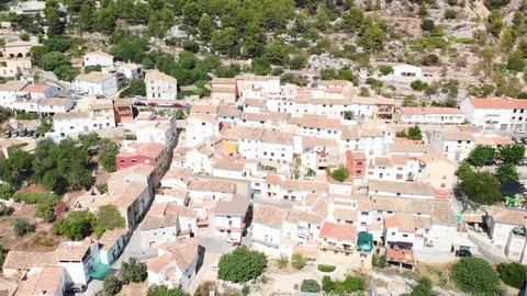 Aerial view of Abdet small village and Guadalest Valley in Alicante, Spain Stock Footage 123729181