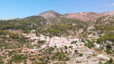 Aerial view of Abdet small village and Guadalest Valley in Alicante, Spain Video stock 123729185