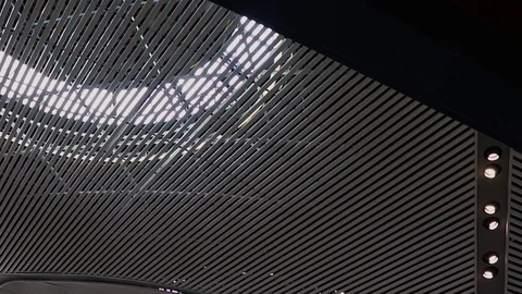 Aerial view from above on check-in counters in the new Istanbul Airport Stock Footage 117157186
