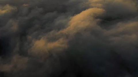 Aerial view above the clouds during the morning, Croatia. Video stock 119872553
