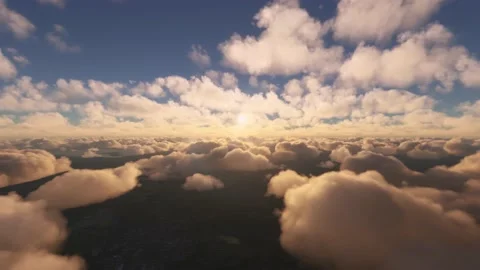 Aerial view above the clouds flying over Delaware. United States Stock Footage 218435193