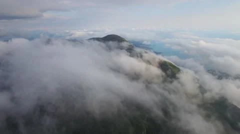 Aerial view above the clouds Stock Footage 63473066