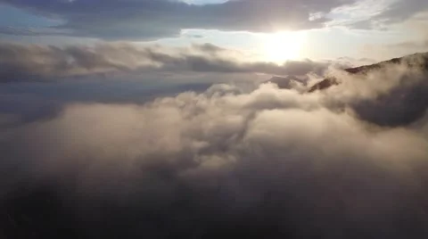 Aerial view above the clouds Stock Footage 63474447