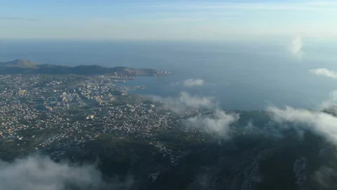 Aerial view above the clouds Stock Footage 131830676