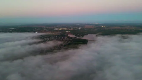 Aerial View Above Clouds Over Niagara Region at 24fps Stock-Footage 313855142