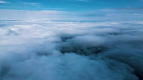 Aerial View Above Clouds with Soft Sky and Endless Cloudscape Video stock 331991982