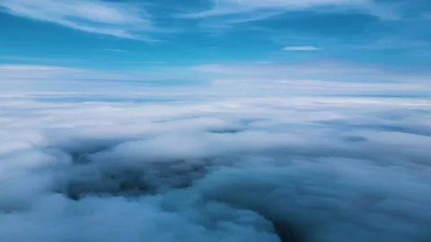 Aerial View Above Clouds with Soft Sky and Endless Cloudscape Video stock 331993688
