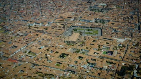 Aerial view from above of Main Square (Plaza de Armas) Stock-Footage 116624129