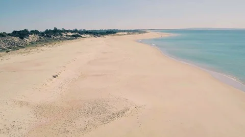 Aerial View Above Ocean Beach Video stock 72522367