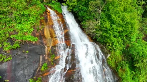 An aerial view above the waterfall. Stock Footage 250142299