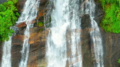 An aerial view above the waterfall. Video stock 250142681