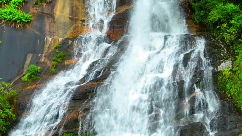 An aerial view above the waterfall. Stock Footage 250143327