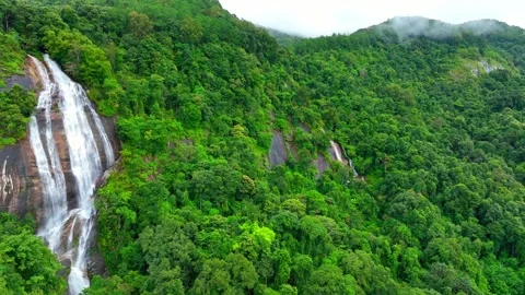 An aerial view above the waterfall. Video stock 250143786