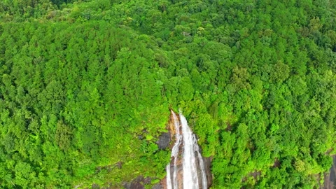 An aerial view above the waterfall. Video stock 250144771