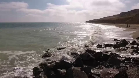 Aerial view from above of the waves Stock Footage 73690486