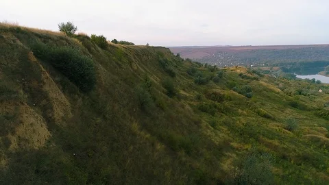 Aerial view of an abrupt valley. Stock Footage 113067417