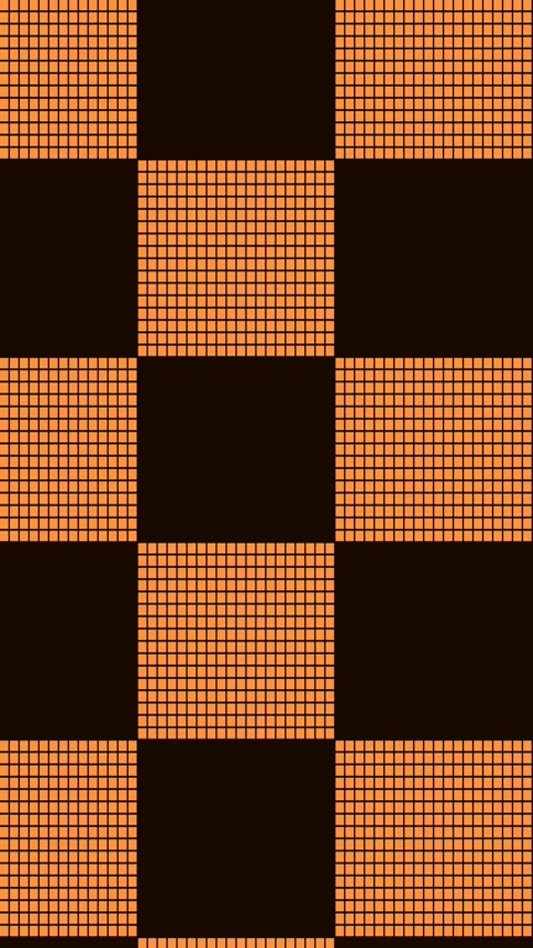 Aerial view of abstract, geometric black and orange checkered pattern backg.. Stock Footage 342523723