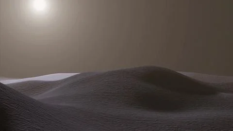 Aerial view of abstract massive sand dunes covered by thick fog clouds at Stock Illustration