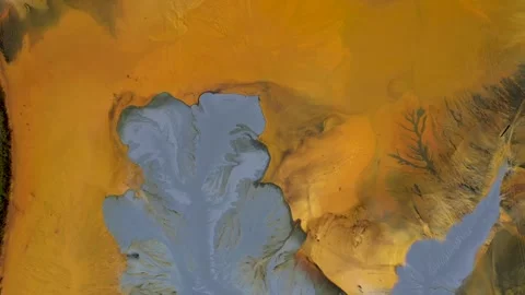 Aerial view of abstract mining pattern, nature pollution, decanting lake Stock Footage 345655350