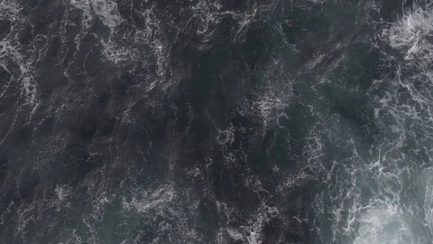 Aerial View Abstract Ocean Waves Frothing Near Shoreline 库存影片 73865559