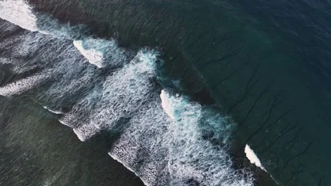 Aerial view of abstract reef patterns in the ocean, Fiji. Stock Footage 303969413