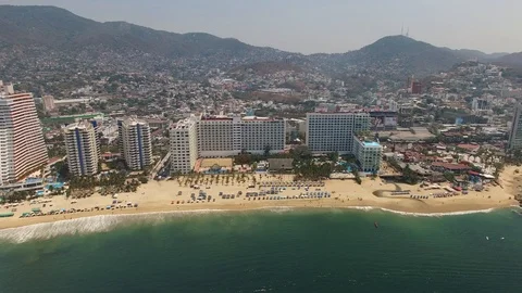 Aerial view of Acapulco Bay Stock Footage