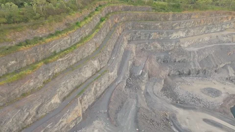 Aerial View of Active Quarry with Rock Terraces in Brisbane Queensland Aust.. Vídeo Stock 338336602