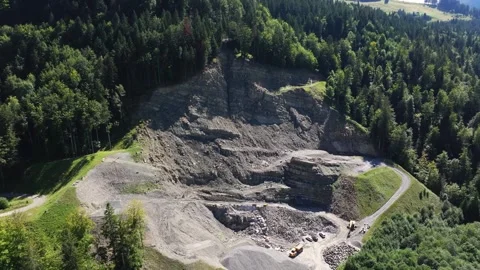 Aerial View of Active Quarry Site Vídeo Stock 336719728