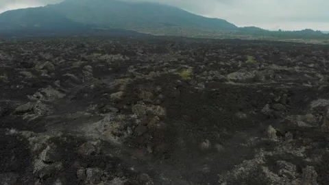 Aerial view of active volcano and lava, Indonesia. Stock Footage 284824361