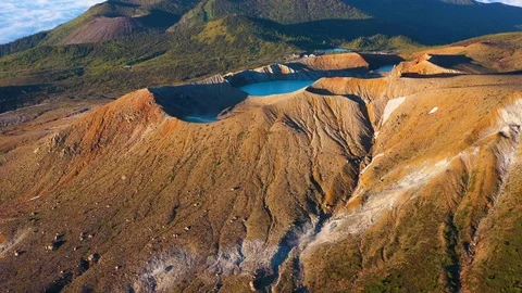 Aerial view of active volcano Mount Kusatsu-Shirane Video stock 111951834