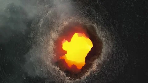 Aerial view of active volcano smoking, Erta Ale, Ethiopia. Cinematic drone shot Stock Footage 270190264